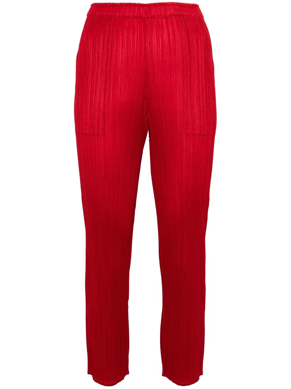 Pleats Please Issey Miyake plissé-effect Cropped Trousers | Red | FARFETCH UK | Farfetch Global