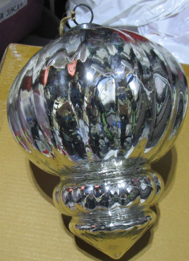 Pottery Barn Mercury glass silver finial Ornament Christmas oversized New | eBay US
