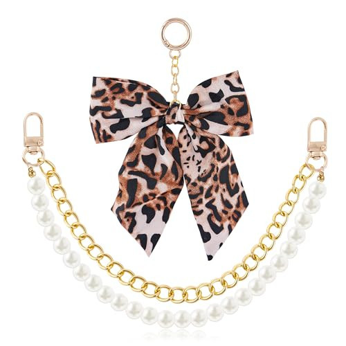 Mantveil 2PCS Leopard Print Bow Bag Charms for Handbags | Amazon (US)