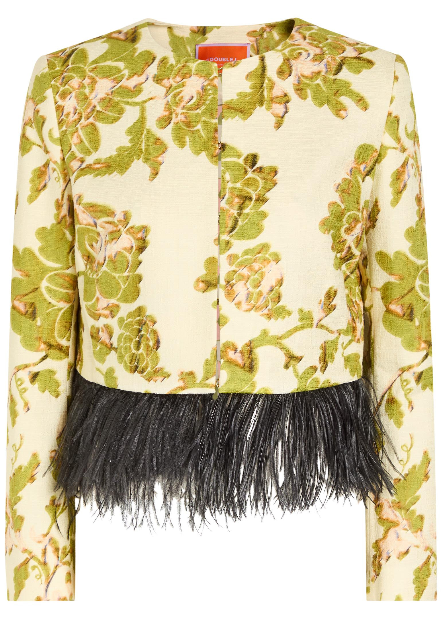 Bijoux feather-trim woven jacket | Harvey Nichols