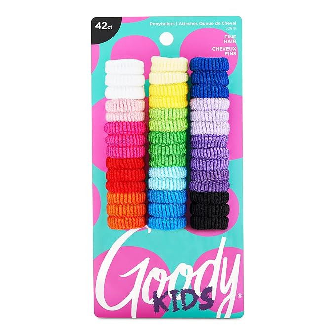 Goody Kids Ouchless Tiny Terry Ponytailers - 42 Pack, Assorted Colors - Pain-Free Hair Accessorie... | Amazon (US)