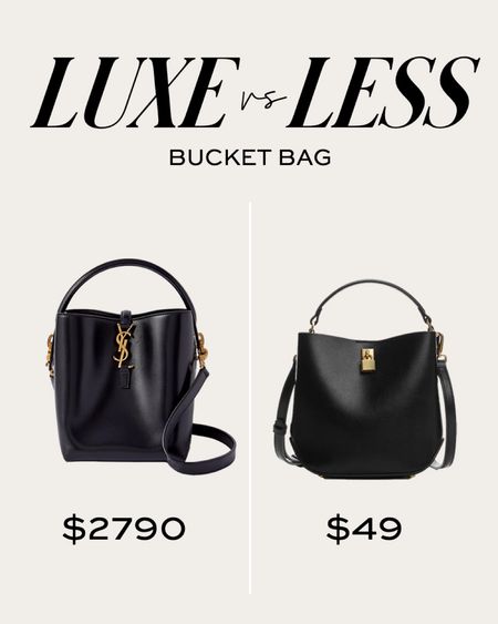 Save or splurge - bucket bag
Saint Laurent bucket bag
Mango bucket bag 
Luxe or less handbag 



#LTKunder100 #LTKstyletip #LTKitbag