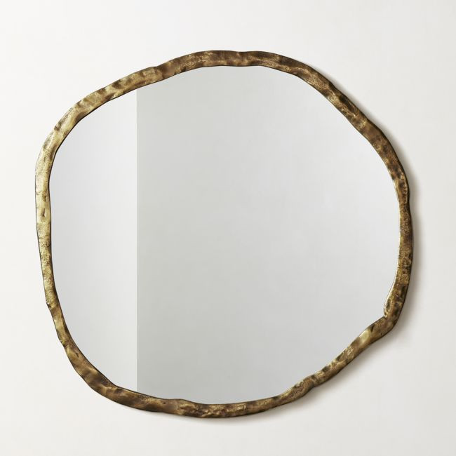 Abel Brass Round Wall Mirror 48 | CB2