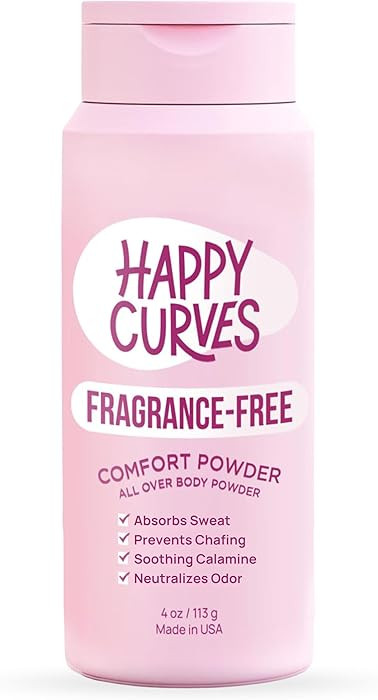 HAPPY CURVES Comfort Powder: Talc Free Anti Chafe Body & Foot Dusting Powder Deodorant to Control... | Amazon (US)