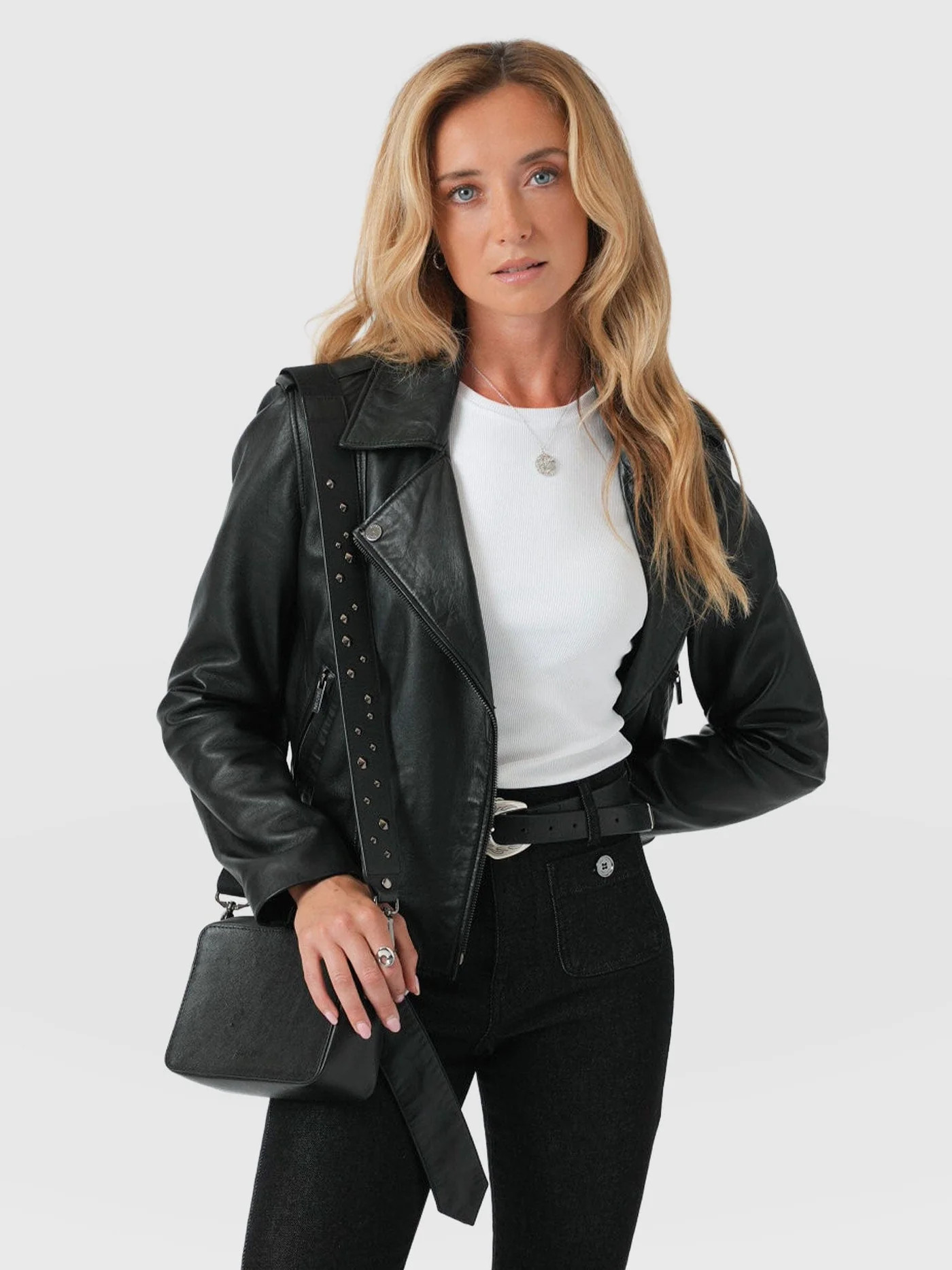 Luther Leather Jacket - Black | Saint + Sofia