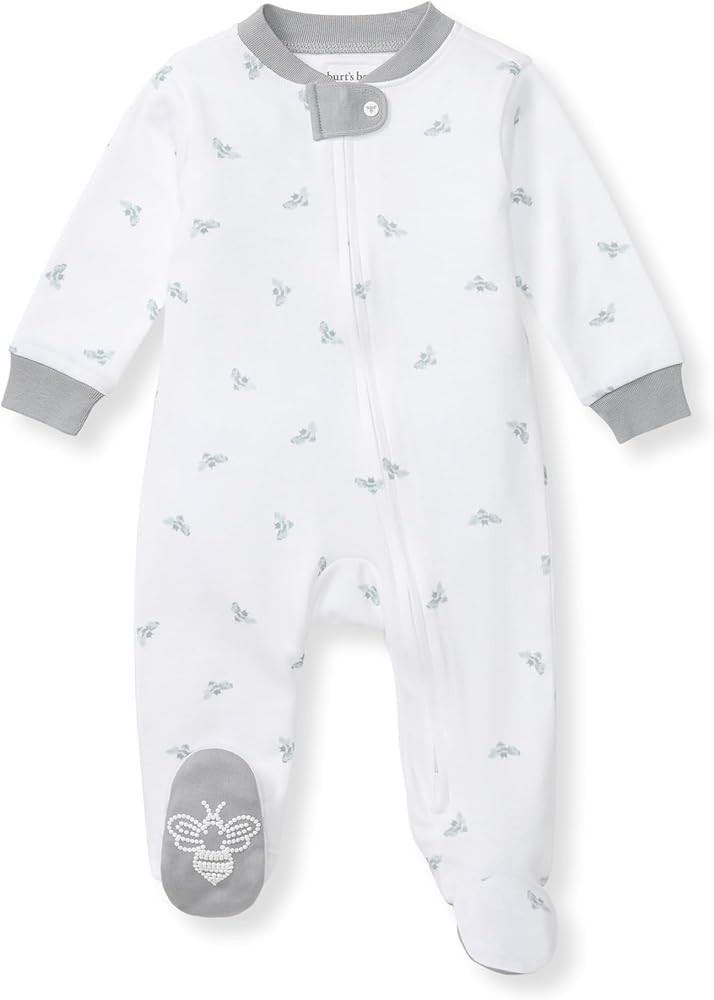 Burt's Bees Baby Boys Sleep and Play PJs, 100% Organic Cotton One-Piece Zip Front Romper Jumpsuit... | Amazon (US)