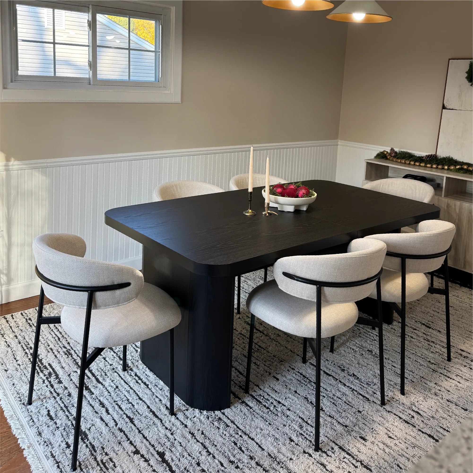 Merida Upholstered Dining Chair With Metal Legs (Set of 2) | Pop Maison