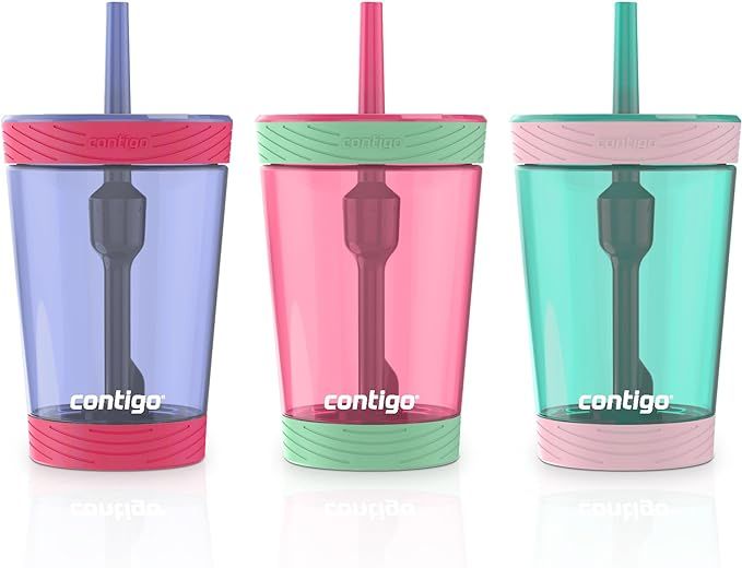 Contigo Spill-Proof Kids Tumbler with Straw, 3-Pack, Sprinkles, Wink And Persian Green | Amazon (US)