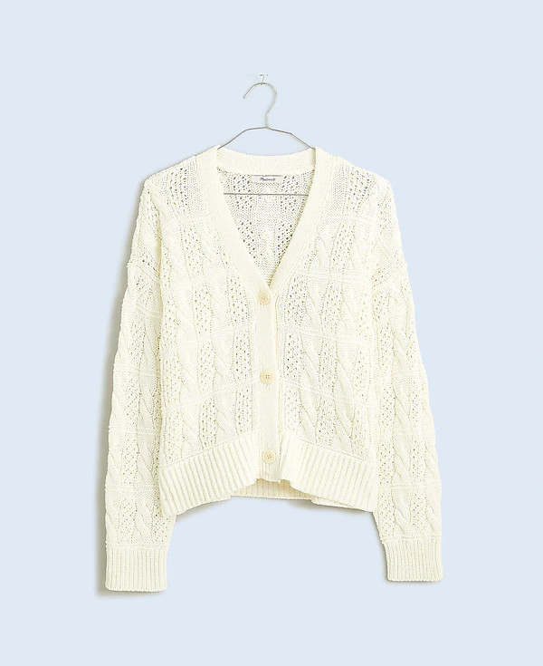 Open Cable-Stitch Cardigan Sweater | Madewell | Madewell