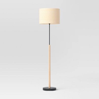 Stick Floor Lamp Black/Natural (Includes LED Light Bulb) - Threshold™ | Target