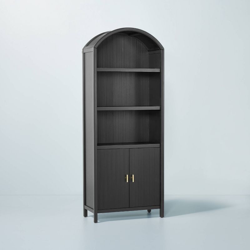 Grooved Wood Arch Bookcase … curated on LTK
