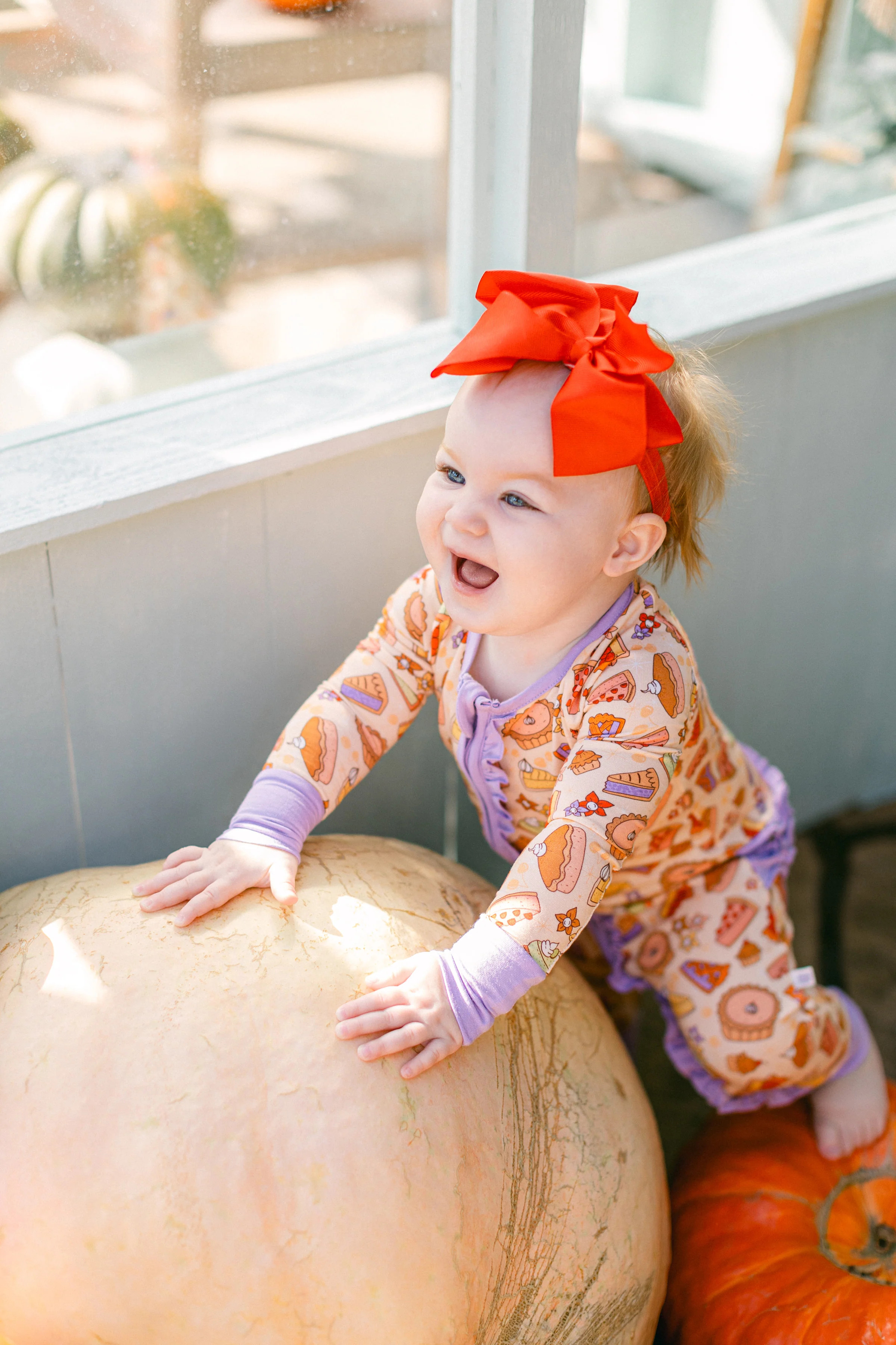 Thanksgiving Treats Premium Ruffle Romper | Poppy Kids Co