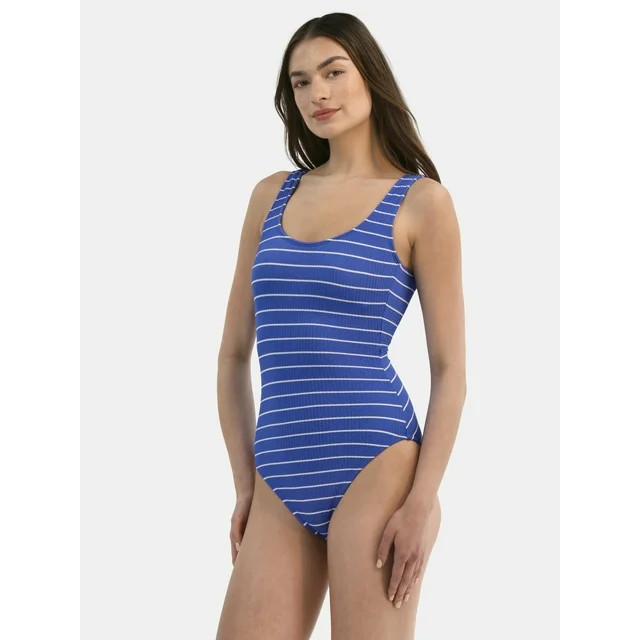 Time and Tru Women's and Plus Crinkle One Piece Swimsuit, Sizes XS-3X | Walmart (US)
