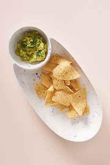 Selby Terrazzo Bamboo Melamine Chip & Dip | Anthropologie (US)