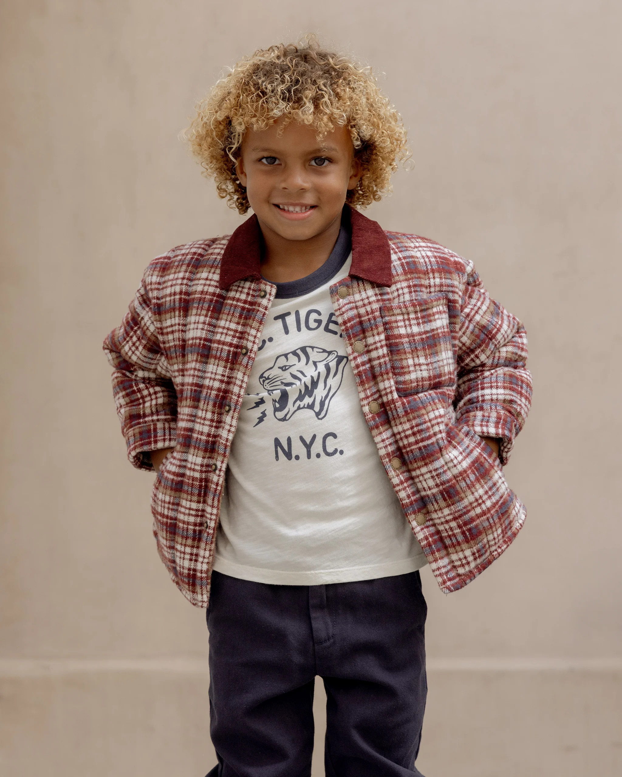 Nashville Quilted Jacket || Burgundy Plaid | Rylee + Cru