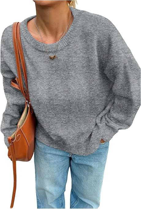 SOLY HUX Women's Oversized Sweater Long Sleeve Crewneck Cute Pullover Knit Tops Casual Trendy Fal... | Amazon (US)