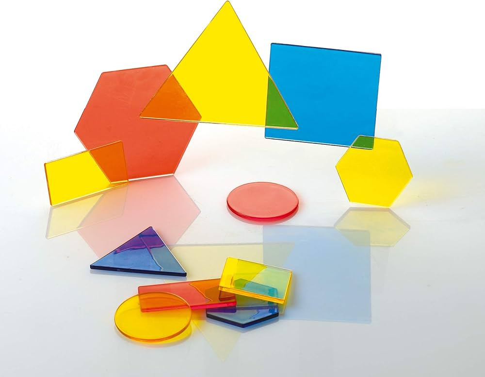 edxeducation Transparent Attribute Blocks - Mini Jar Set of 60 - Colorful, Plastic Shapes - Light... | Amazon (US)