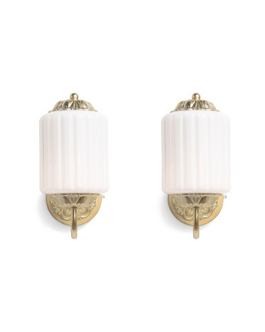 2pk 10.5x5.5x11  Vintage Glass Rechargeable Wall Sconces | TJ Maxx