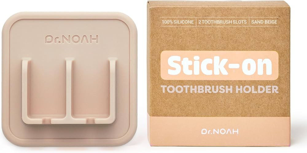 Silicone Wall Mount Toothbrush Holder | Sand Beige | Strong Suction | Easy to Remove & Reuse | Di... | Amazon (US)