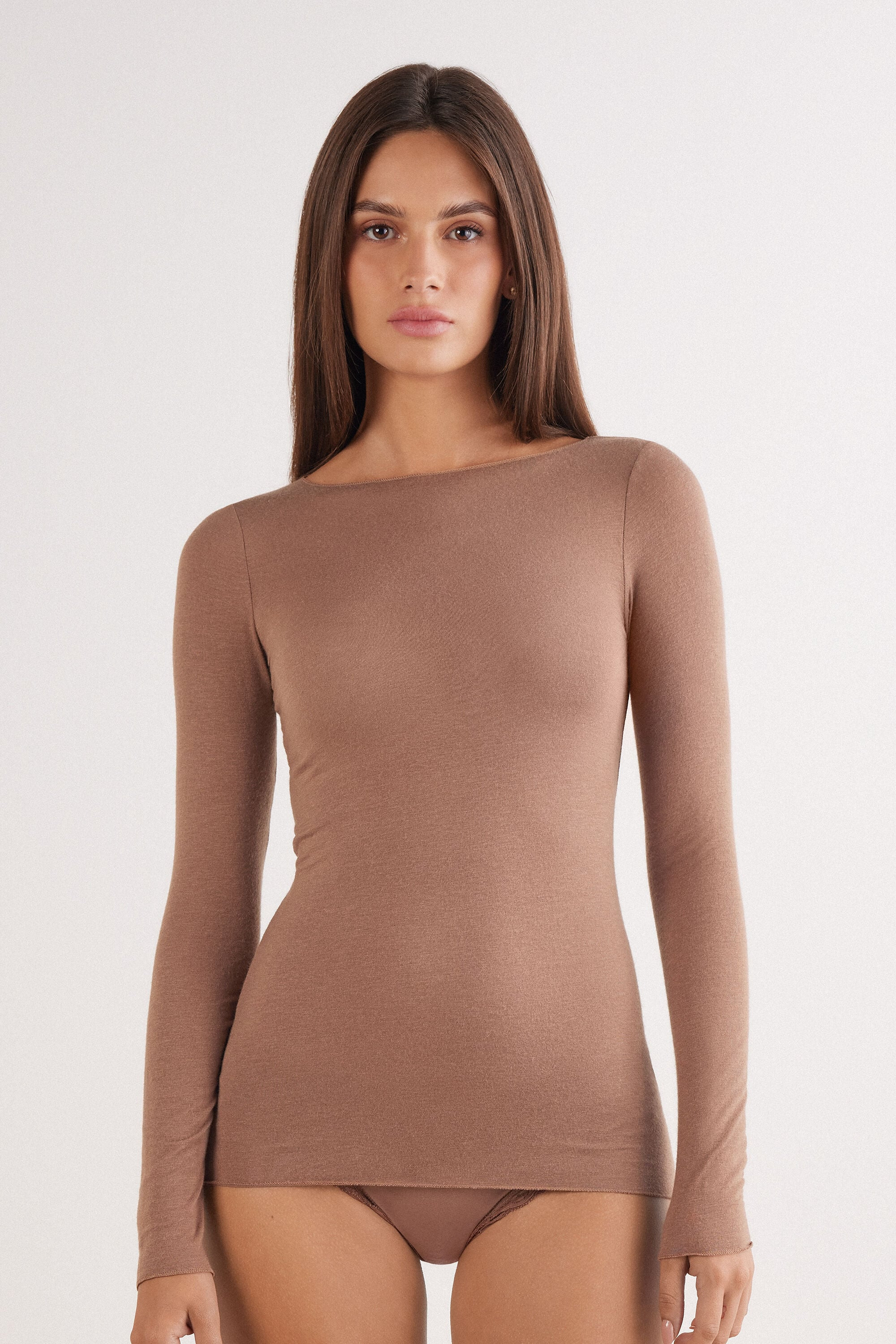 Sheer Cashmere Boat Neck Shirt | Intimissimi | Intimissimi (US)