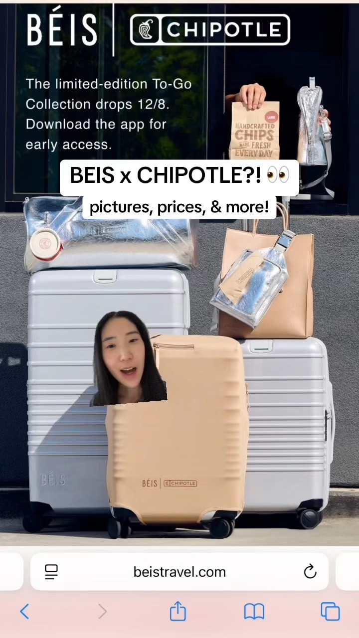 Beis x Chipotle limited edition collection! 🌯Available on Dec.8 at 9am PST!

#beis #chipotle #luggage #travel #suitcase #bag #purse #giftguide 

#LTKSeasonal #LTKGiftGuide #LTKTravel