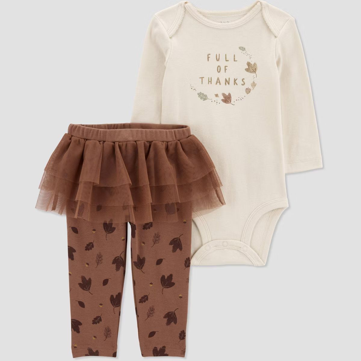 Carter's Just One You® Baby Girls' Tutu Top & Bottom Set - Brown/Cream | Target