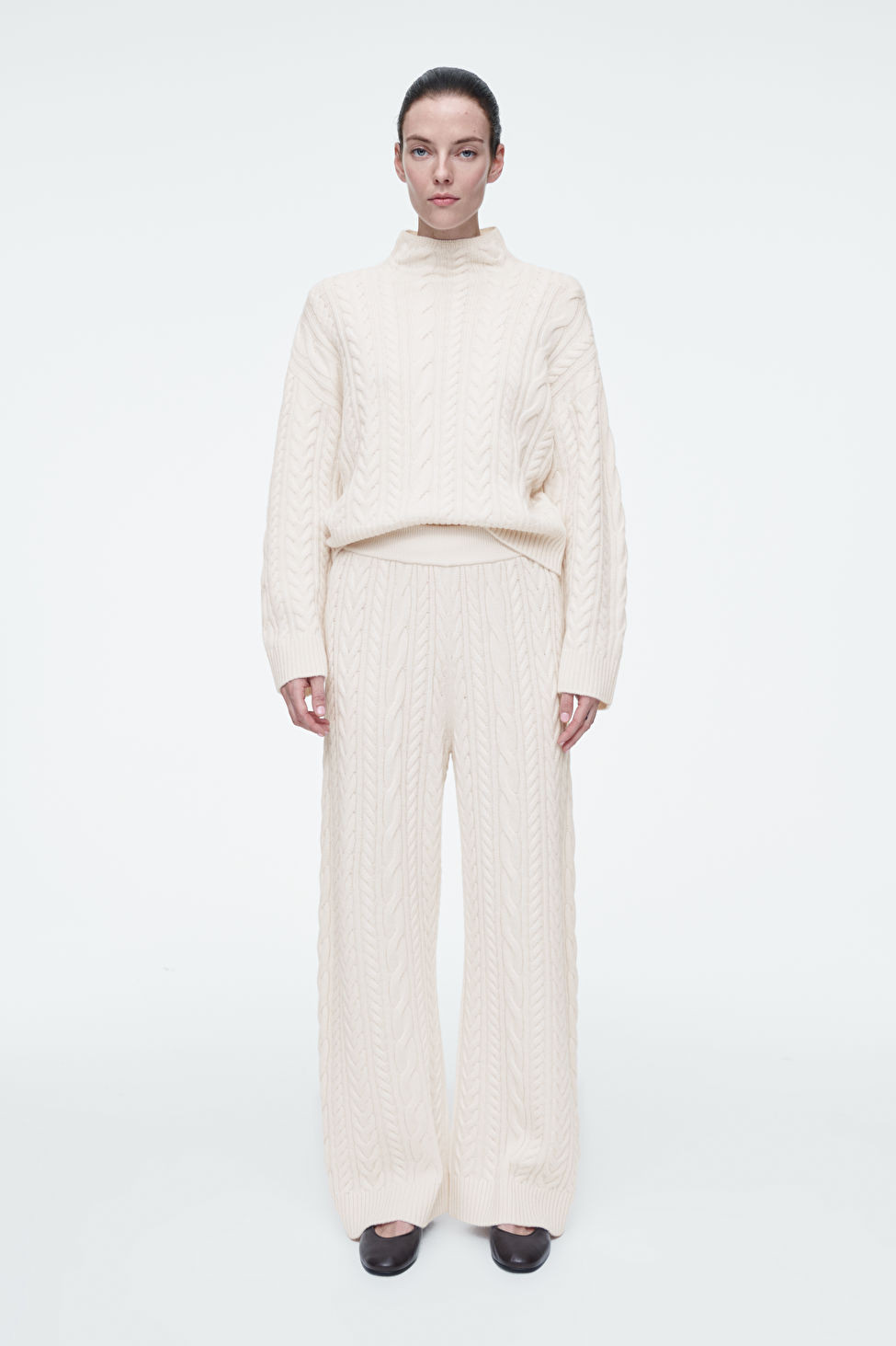 CABLE-KNIT WOOL PANTS | COS (US)