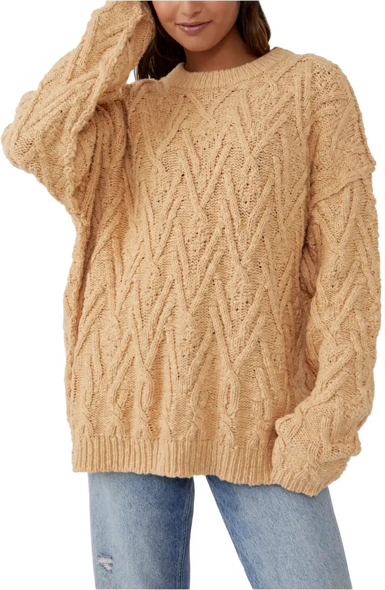 Free People Isla Cable Stitch Tunic Sweater | Nordstrom | Nordstrom