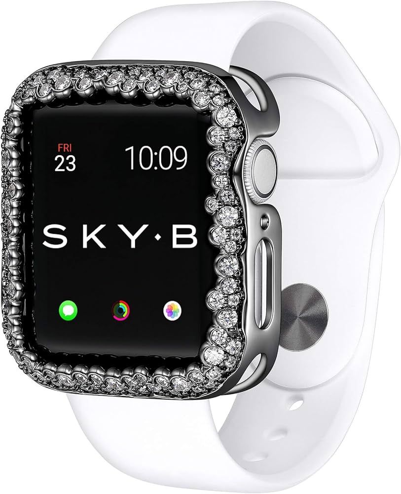 Champagne Bubbles Apple Watch Case for Women - Gunmetal with Cubic Zirconia Rhinestones to Match ... | Amazon (US)