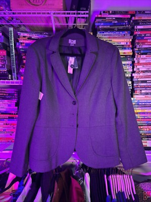 GREY WORTHINGTON BLAZER WITH SHOULDER PADS | eBay US
