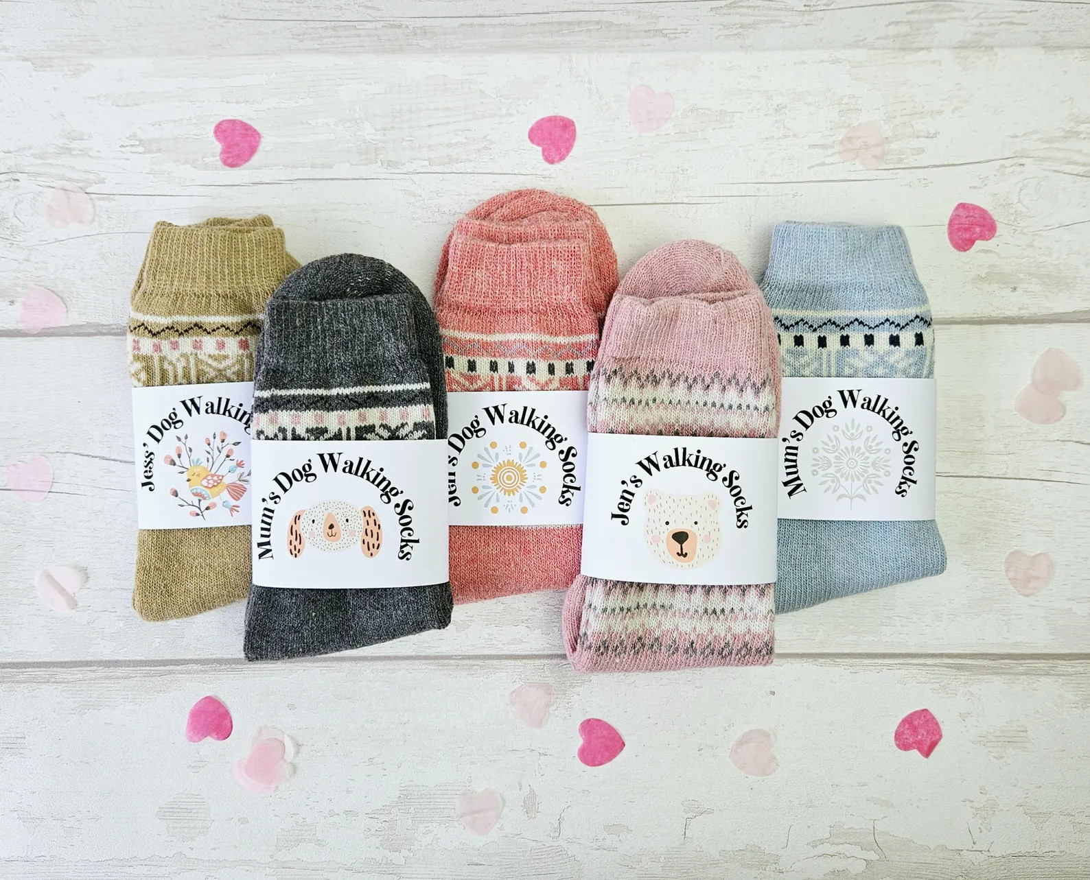Personalised Socks, Dog Walking Socks, Stocking Filler, Secret Santa, Hiking Gifts, Cosy Warm Win... | Etsy (US)