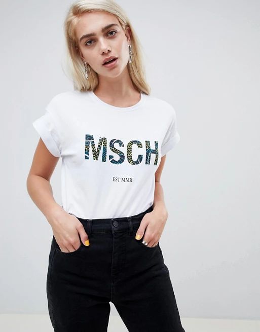 Moss Copenhagen Boyfriend T-Shirt With Jungle Print Logo | ASOS US
