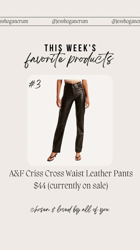 #3 of this week’s favorite products chosen & loved by all of you - abercrombie criss cross waist leather pants (currently on sale)

#LTKunder50 #LTKstyletip #LTKsalealert