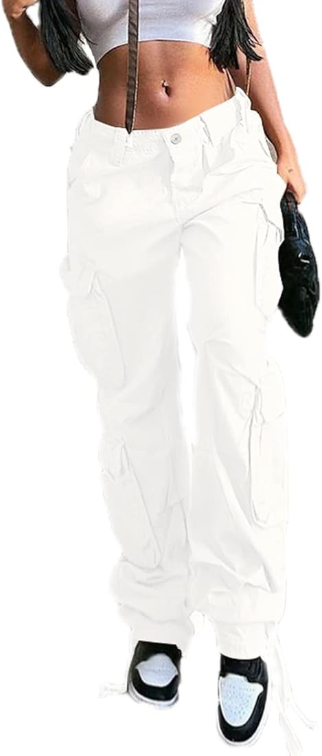 NCXFTP High Waist Cargo Pants Women Baggy Cargo Pants for Women Jogger Straight Wide Leg Parachut... | Amazon (US)