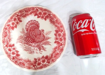 VINTAGE QUEEN'S THANKSGIVING TURKEY SALAD PLATE 8" MYOTT FACTORY. | eBay US