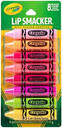 Lip Smacker Crayola Lip Balm Party Pack 8 Count, Cotton Candy, Orange, Sherbert, Watermelon, Berr... | Amazon (US)