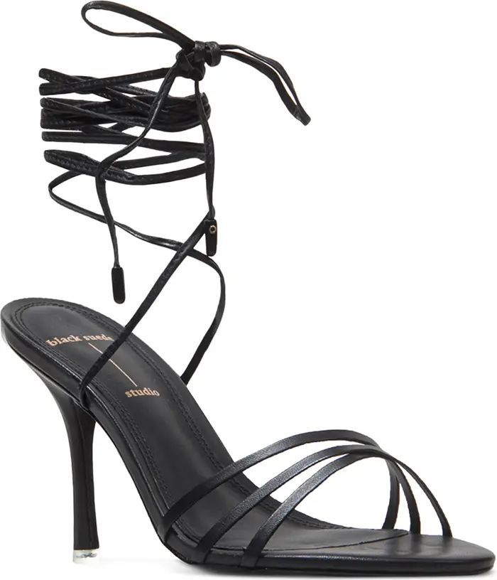 Black Suede Studio Leandra Strappy Sandal | Nordstrom | Nordstrom