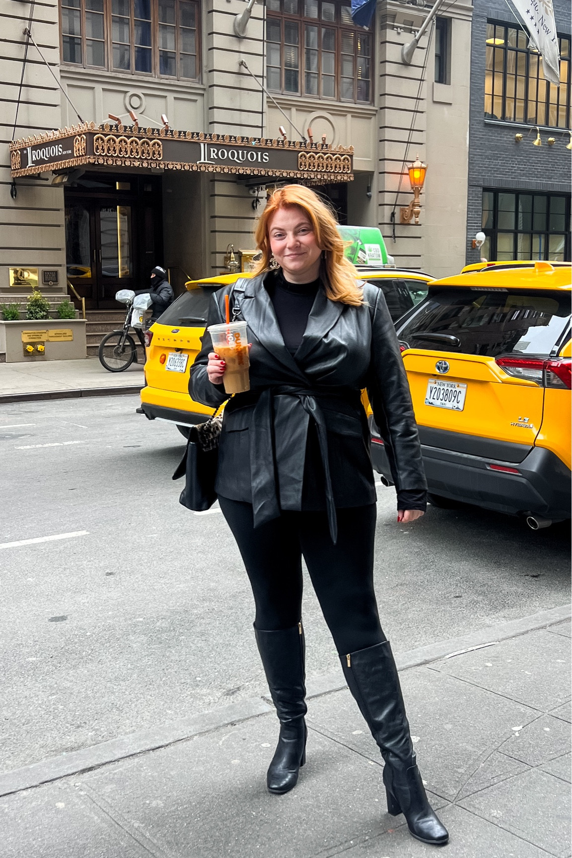 Perfect day to night outfit for meetings in NYC and events in the evening. RUN to get these boots, they’re on sale right now! I’m wearing the size 9 in the wide calf. The blazer I’m wearing is super old Eloquii, but I found some great substitutions for y’all. I’m wearing an XXL in the leggings and the turtleneck. 

#LTKplussize #LTKsalealert #LTKmidsize