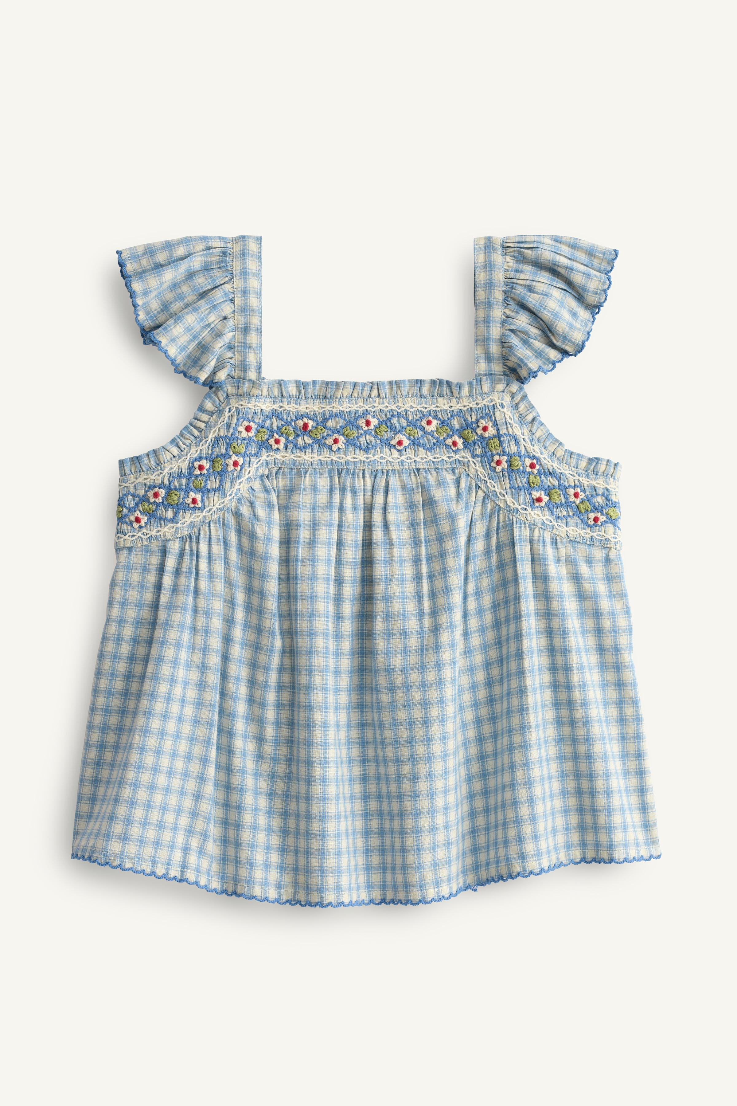 LIMITED EDITION PLAID EMBROIDERED TOP | Zara US