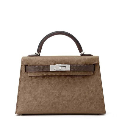 HERMES Mini Kelly de Tricolore Size Mini Epsom Etoupe/Black/Ecorce | eBay | eBay US