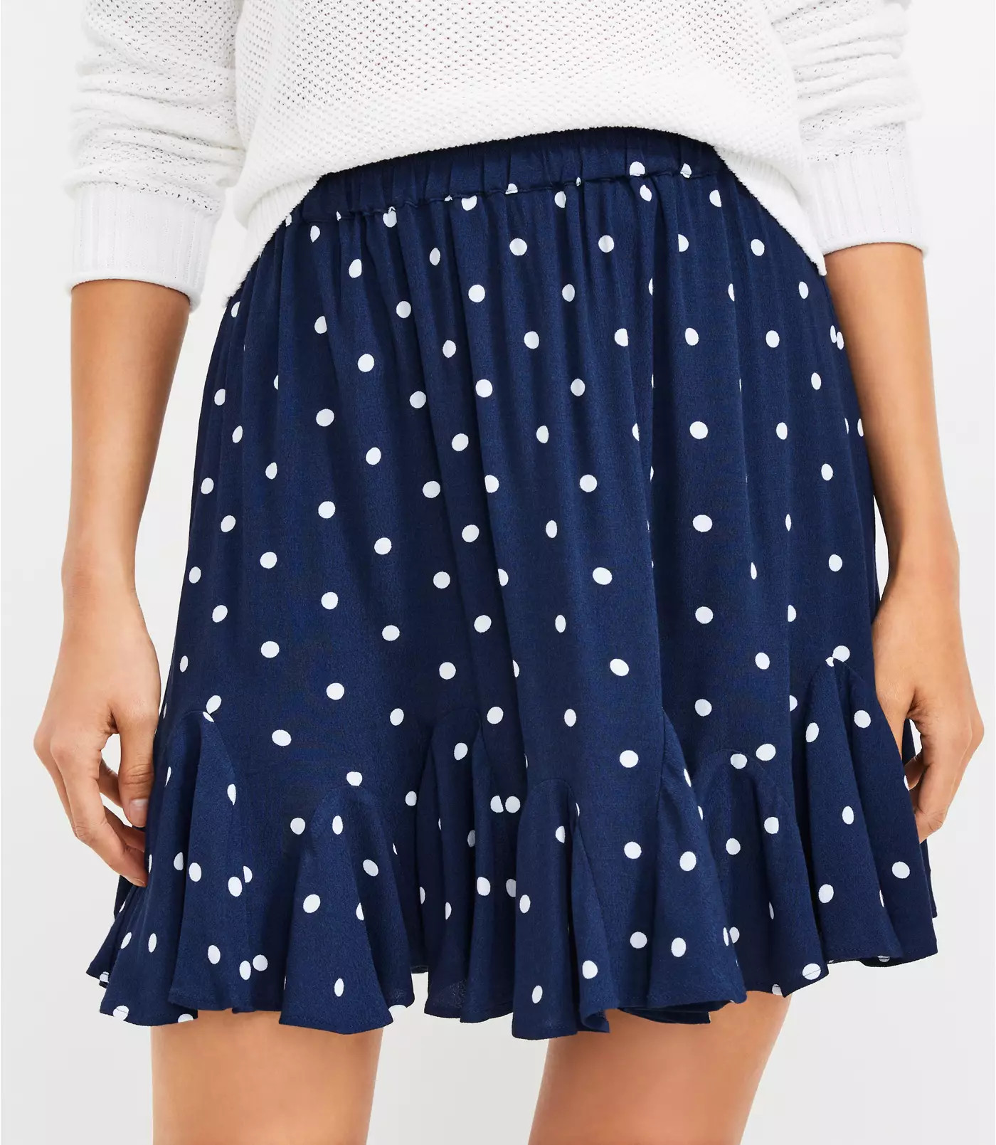Dotted Godet Skirt | LOFT