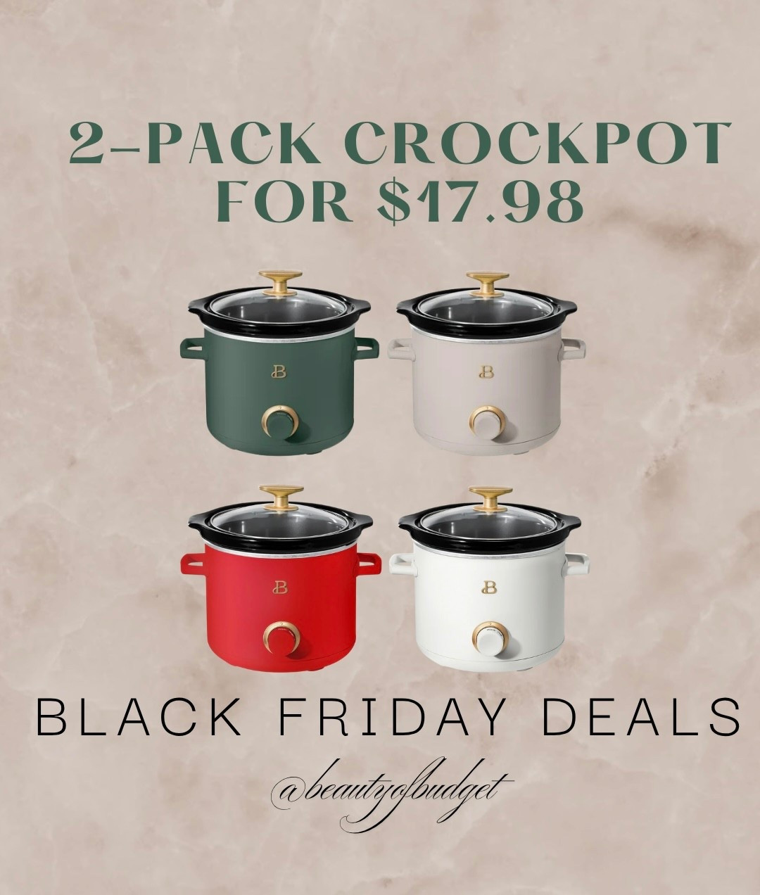 2 for $17.98 crockpots! Perfect for dips if you’re in need of a smaller crockpot. Originally $40!

Black Friday deals
Walmart finds 

#LTKHoliday #LTKGiftGuide #LTKSaleAlert