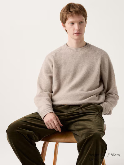 Lambswool Crew Neck Jumper | UNIQLO (UK)