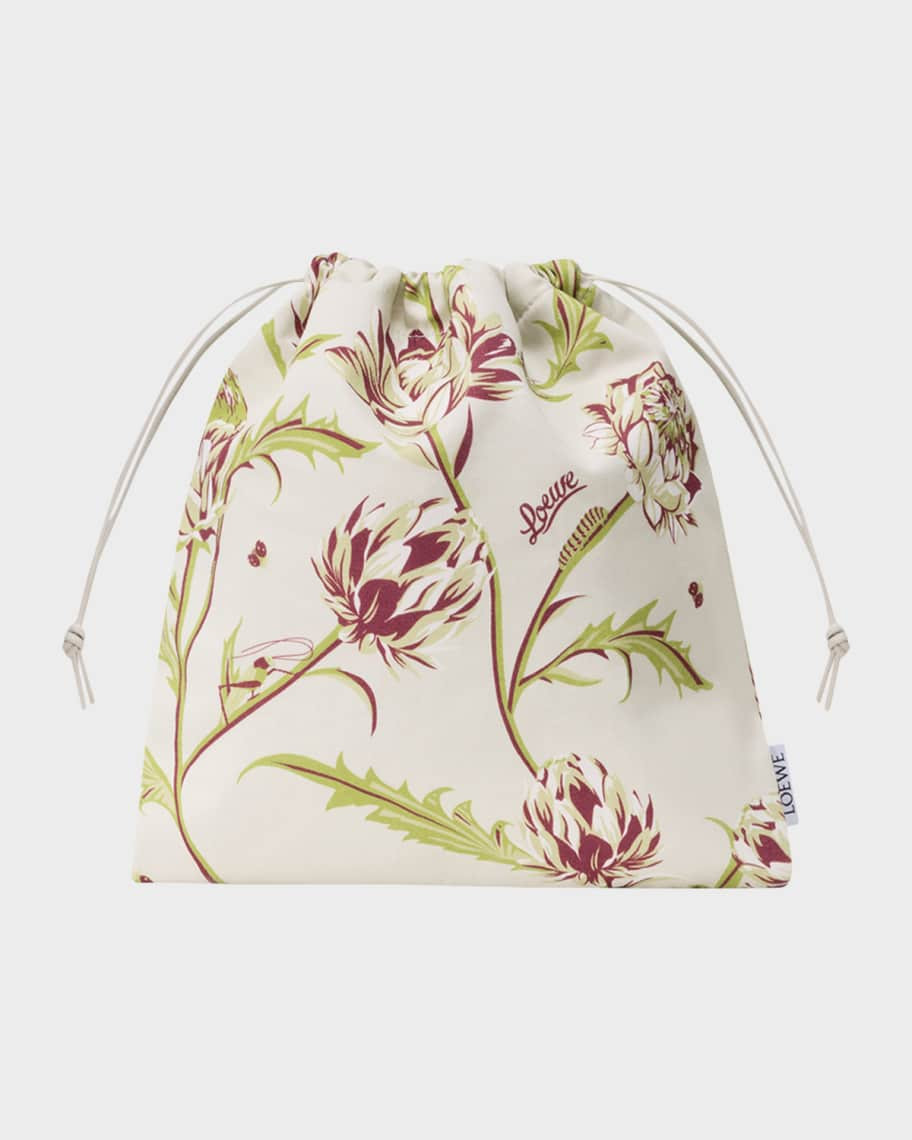 Loewe x Paula's Ibiza Artichoke-Print Canvas Pouch Bag | Neiman Marcus