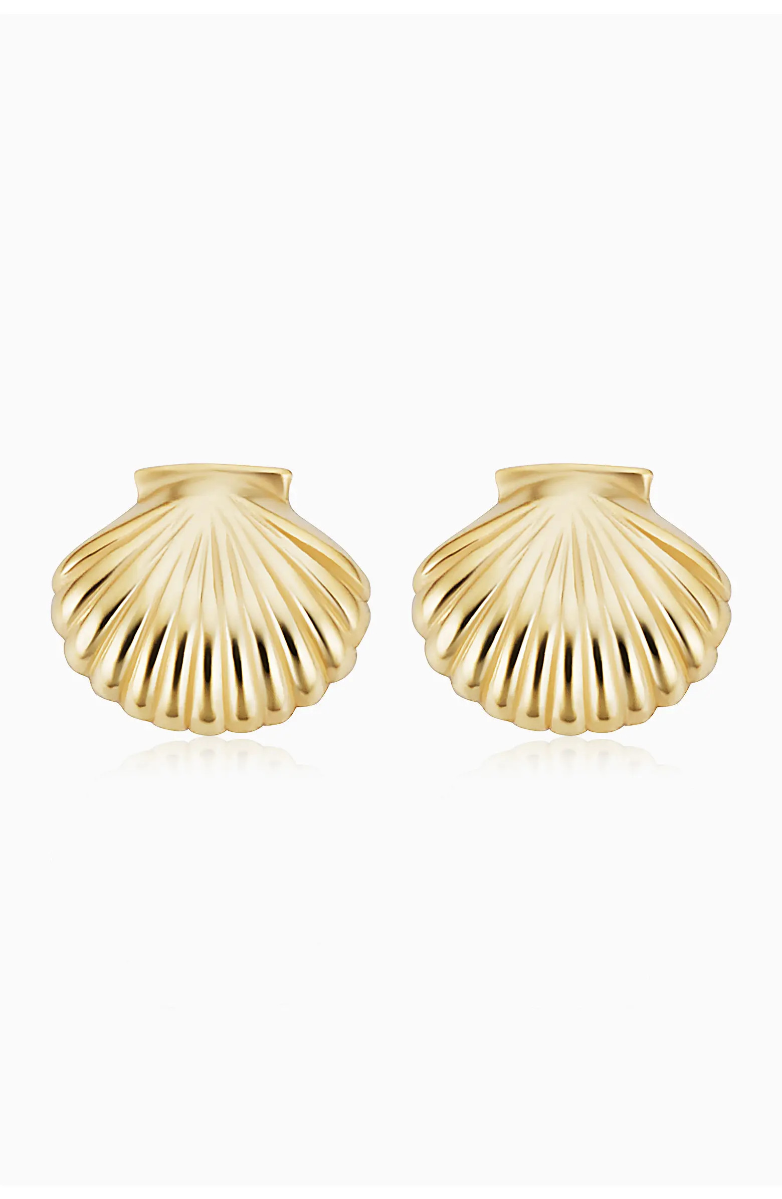 14K Yellow Gold Seashell Studs | Nordstrom