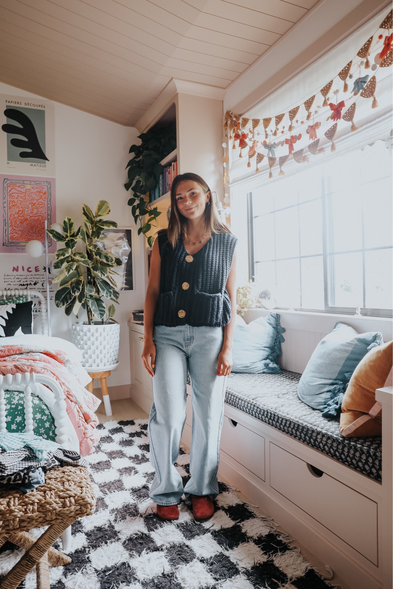 •vest sized up to medium 
•pants fit tight, you could size up if unsure she has on 26 (they are snug and that’s her normal size) 20nesting  for 20% off this brand 