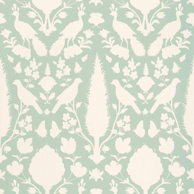 Schumacher | Chenonceau Wallpaper, Aquamarine (Blue) | Maisonette | Maisonette