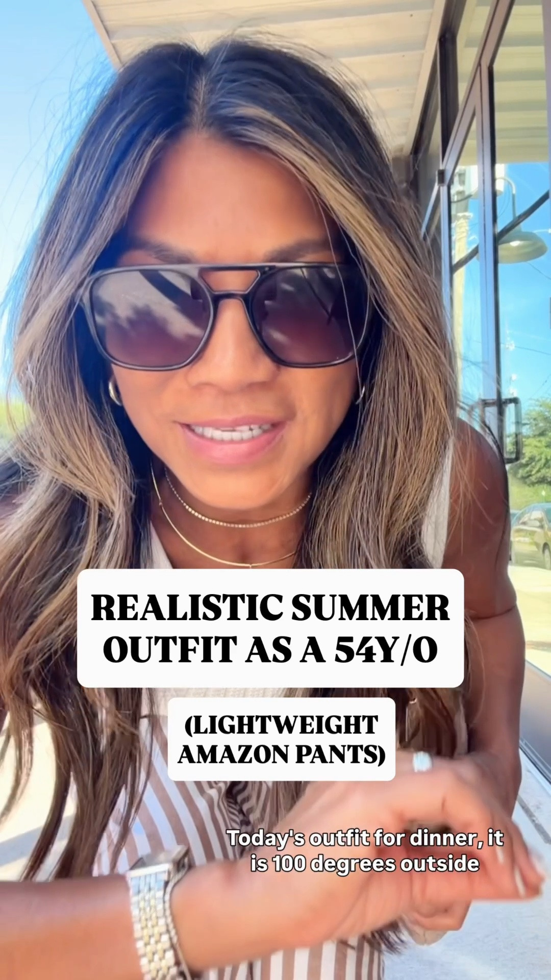 I’m 5’2” 118#ish for reference 
Pants in small tts.Also comes in solid color and I have the khaki in solid. 
Top in small tts.
Sandals tts.
Nah is the taupe color in small.
Accessories are linked
Summer outfit, what I wore to college orientation, comfy pants, Amazon finds, over 50 style, midlife fashion, petite fashion,midlife women, affordable fashion, fashion over40

#LTKOver40 #LTKPetite #LTKmomlife