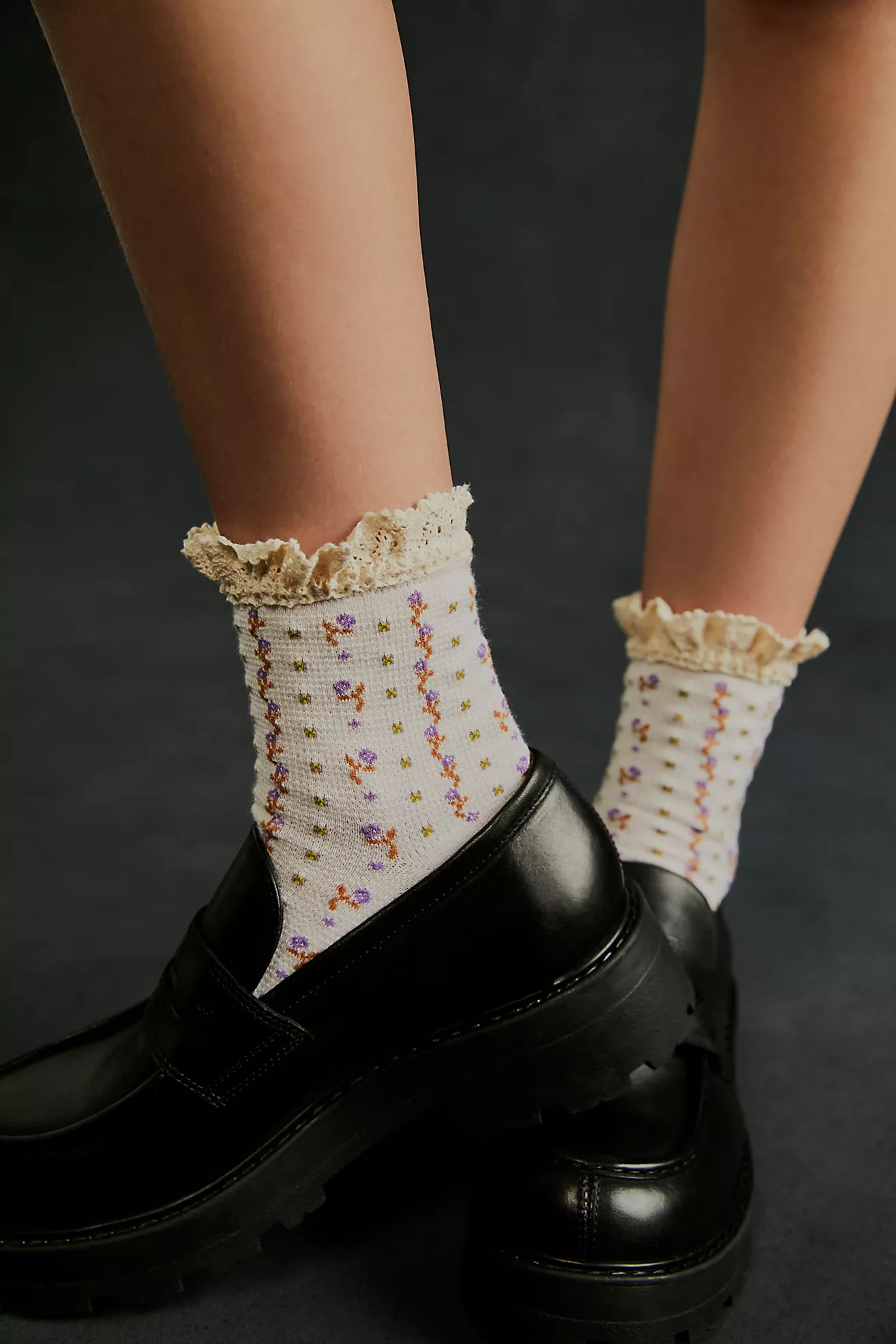 Rosebud Waffle Knit Ankle Socks | Free People (Global - UK&FR Excluded)