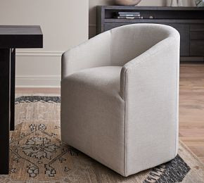 Baldwin Upholstered Barrel Back Dining Chair | Pottery Barn (US)